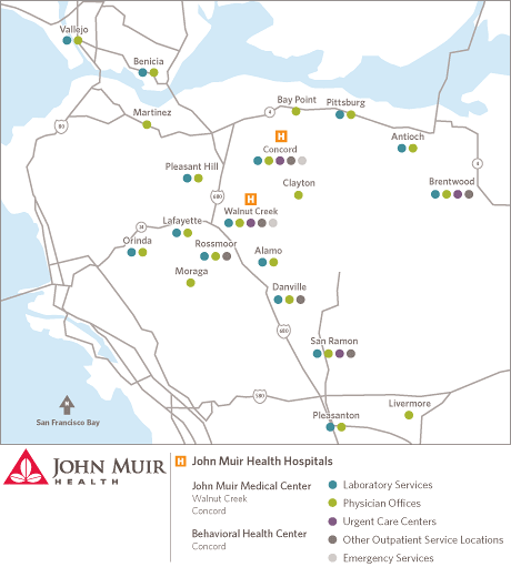 John Muir Health Map John Muir Health Map